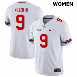 Women's Ohio State Buckeyes #9 Jack Miller III White Nike NCAA College Football Jersey In Stock HXE3444TU